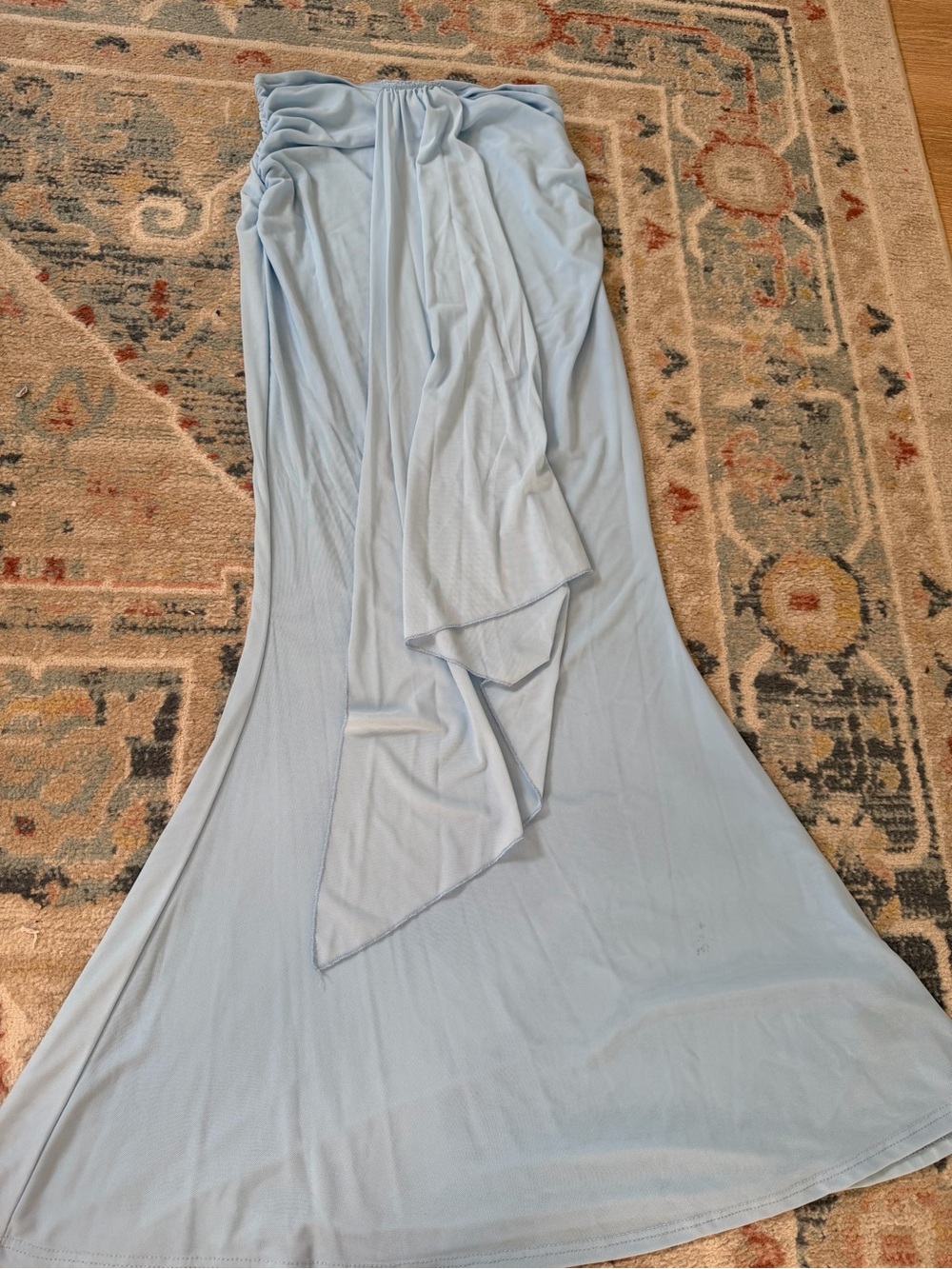 Light Blue Maxi Skirt - Elegant Flowing Silhouette